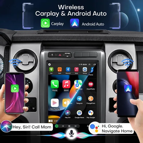 Miniatura 3 de Radio de coche 4+64G para Ford F150 2009 2010 2011 2012 Radio estéreo inalámbrico Carplay Android Auto 12.1 pulgadas QLED pantalla FM/AM cámara