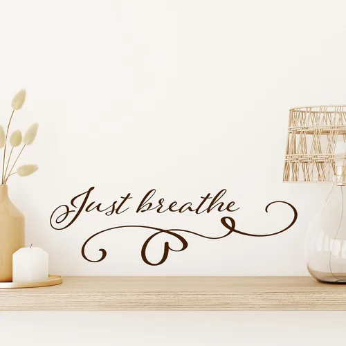 Miniatura 3 de Just Breathe - Calcomanía de vinilo para pared, palabras con frases, spa, masaje, relajación, baño, belleza, decoración de dormitorio, calcomanías