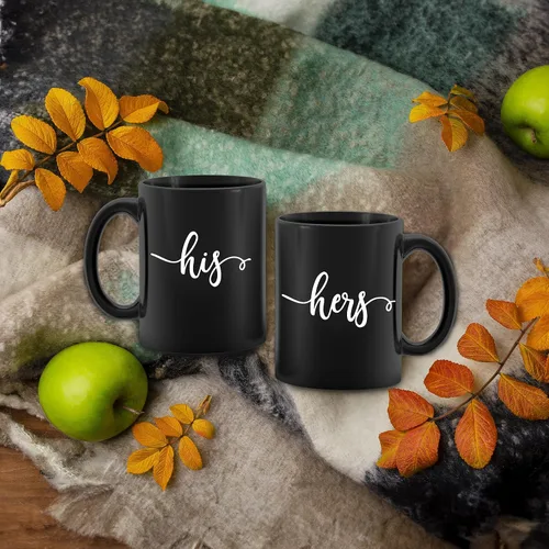 Miniatura 4 de Kunlisa Juego de tazas de café para él y ella, regalo de compromiso de boda para parejas, recién casados, marido y esposa, tazas a juego para negro