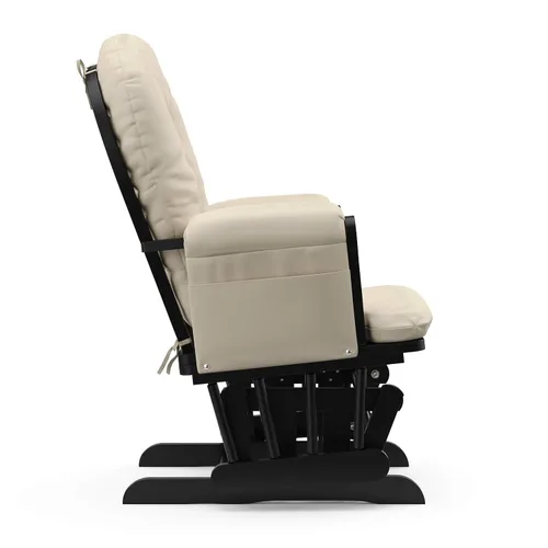 Miniatura 13 de Storkcraft Deslizador de Aro Premium y Otomana (Negro con Beige) — Certificado GREENGUARD Gold, Artesanía de Madera Sólida, Prácticos Bolsillos