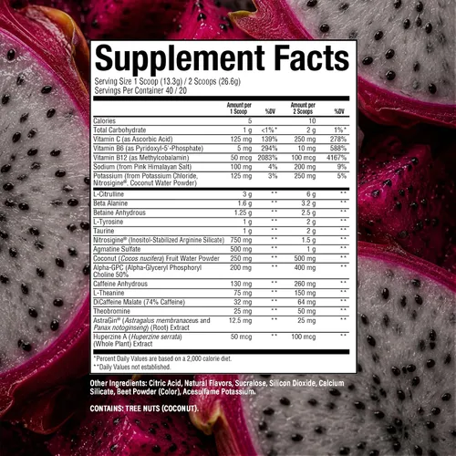 Miniatura 4 de RAW Polvo Pre Entrenamiento, Thavage (Fruta del Dragón) - Suplemento Nutricional Deportivo de Chris Bumstead para Hombres y Mujeres - Cbum Pre