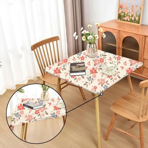 Miniatura 63 de Mantel ajustado blanco con elástico para mesas plegables de 48x48 pulgadas, manteles lavables y elásticos de elastano para mesas de cartas, manteles