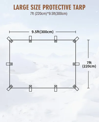 Miniatura 2 de HIRALIY Lona impermeable resistente de 20 mil, lona negra de 7 x 9.5 pies con bucles de cincha reforzados, lona de tela Oxford multiusos para leña