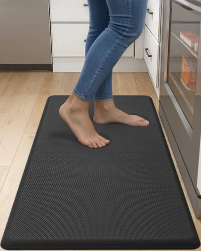 Miniatura 13 de DEXI Tapete de cocina acolchado antifatiga, extra largo, grande, cómodo, impermeable, de espuma viscoelástica, antifatiga, para escritorio, oficina