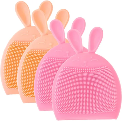 Miniatura 2 de Beaupretty Juego de 4 cepillos de silicona para limpiar la cara, masajeador exfoliante suave para el cuidado de la piel, portátil para uso diario