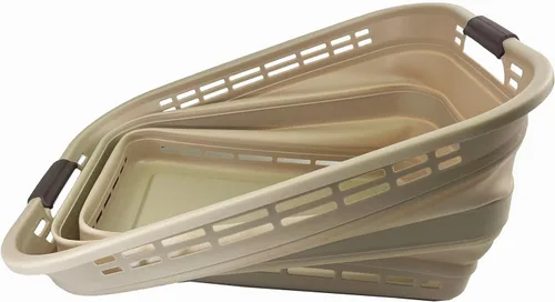 Miniatura 5 de SAMMART - Canasta plegable de plástico para la ropa sucia de 42L (11 galones) – Contenedor/organizador de almacenamiento plegable – Tina portátil