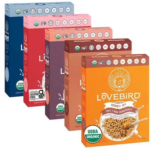 Miniatura 11 de Lovebird Variedad de cereales sin gluten, paquete de 3 cereales orgánicos sin cereales, sin lácteos, sin azúcar, sin refinado, bocadillos saludables