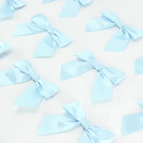 Miniatura 6 de AIMUDI Lazos Azules para Baby Shower de 4.5" Lazos Azules para Bebé Pre-Atados con Ataduras de Alambre Lazos de Cinta Azul Claro para Manualidades