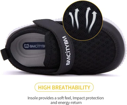 Miniatura 47 de BMCiTYBM Zapatos de bebé para niños pequeños, zapatillas de malla transpirable antideslizantes