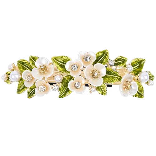 Miniatura 3 de Pasadores de pelo de perlas, pinzas de cristal para el cabello, diseño francés, para novia, diamantes de imitación, elegante soporte para cola