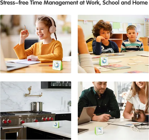 Miniatura 6 de Temporizador visual con funda protectora, temporizador de cuenta regresiva de 60 minutos para niños, autismo, TDAH, aula, oficina en casa, con reloj