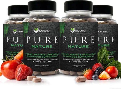 Miniatura 9 de KaraMD Pure Nature - Suplemento de verduras, frutas y verduras, vitaminas, fibra y antioxidantes, 20 suplementos de frutas y verduras para energía