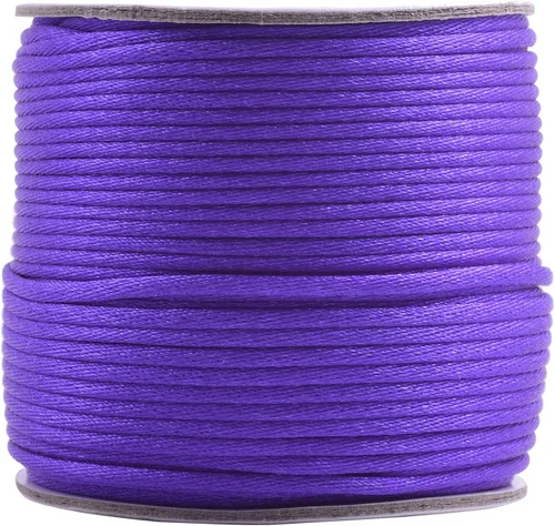 Miniatura 50 de KONMAY 80 Yardas 1.0mm Cordón Rattail de Nylon Satén Seda Trim Hilo para Cuentas para Nudos Chinos, Kumihimo, Trabajo con Cuentas, Macramé, 2-Azul