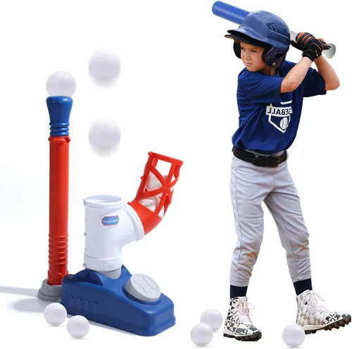 Miniatura 9 de EagleStone Juego de T-Ball para niños de 3-5, 5-8 años, juego de Tee Ball para niños pequeños, juguete de béisbol al aire libre incluye 6 bolas