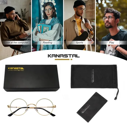 Miniatura 75 de KANASTAL Gafas de sol redondas polarizadas para mujeres y hombres, estilo hippie con protección UV400