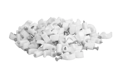 Miniatura 3 de Your Cable Store Paquete de 100 clips de cable RG6 / 0.315 in blanco