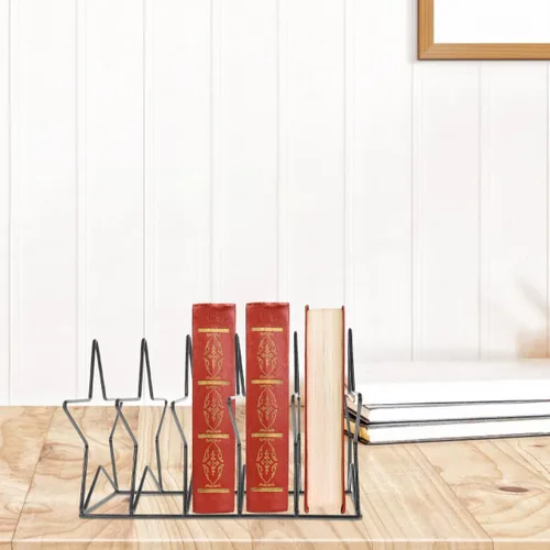 Miniatura 6 de Zerodeko Estante organizador de discos de vinilo en forma de estrella para álbumes, libros, documentos, almacenamiento de escritorio para oficina