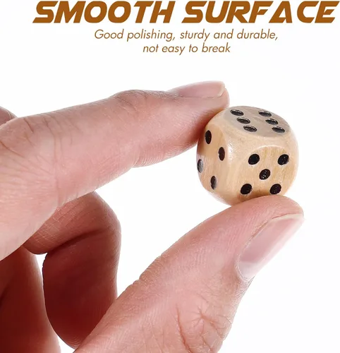Miniatura 3 de Juego de 10 dados de madera D6 de madera de seis caras, juego estándar de matemáticas, mini dados de mesa para tablero de enseñanza en el aula