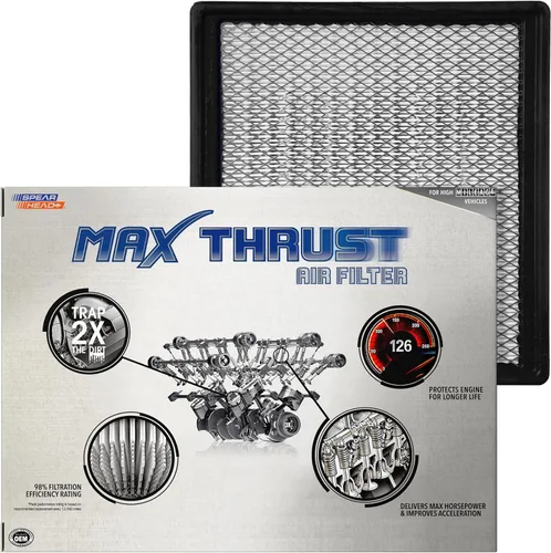 Miniatura 39 de Filtro de aire de motor Spearhead MPG Defense Max Thrust para vehículos de todo kilometraje, se adapta como el OEM, restaura MPG y aceleración