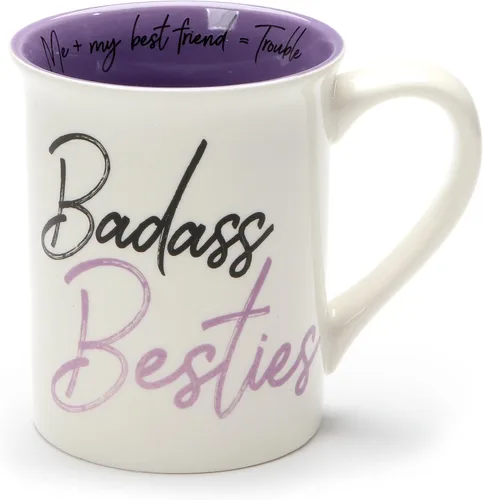 Enesco Our Name is Mud Bad Besties - Taza de cerámica, 1 unidad (paquete de 1), color morado