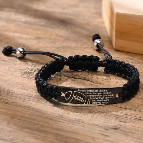 Miniatura 4 de VNOX Inspiration - Pulsera deportiva para hombres, adolescentes y niños, pulsera de cuerda hecha a mano para baloncesto, béisbol, fútbol, fútbol