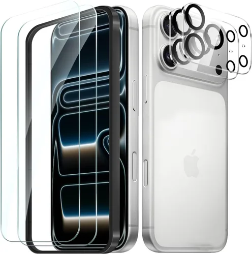 Miniatura 10 de Paquete de 2+2 protectores de pantalla de privacidad para iPhone 17 Pro Max con protector de lente de cámara, película de protección de vidrio