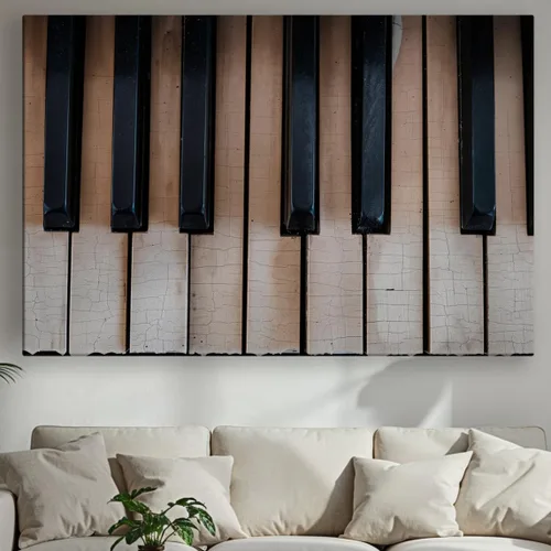 Miniatura 37 de LuxeWood Arte de Pared Musical en Lienzo - Impresiones Temáticas Musicales Medianas y Grandes para Sala de Estar, Oficina, Estudio, Airbnb