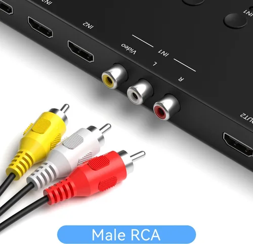 Miniatura 5 de Convertidor RCA macho a HDMI, adaptador compuesto CVBS AV a HDMI, interruptor de salida Full HD 720P/1080P para DVD, STB, VCR