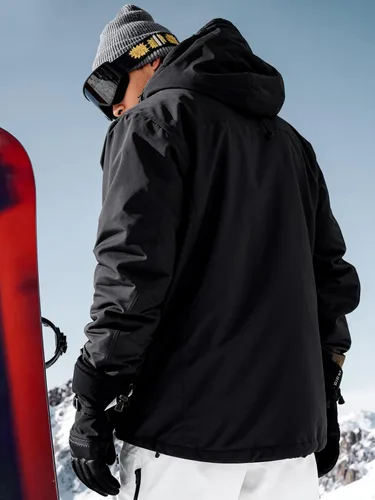Miniatura 2 de FREE SOLDIER Chaqueta de esquí impermeable para hombre, con forro polar, abrigo de nieve cálido de invierno con capucha costuras totalmente selladas