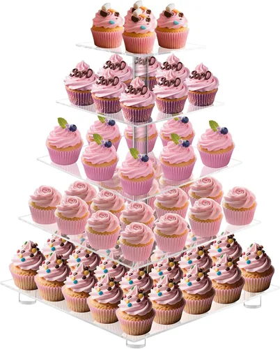 Miniatura 12 de Soporte redondo de 5-8 niveles para cupcakes., Transparente