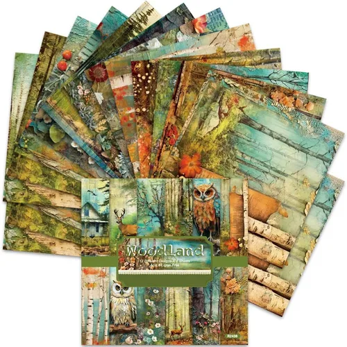 Miniatura 14 de BLEDS Papel de álbum de recortes, bloc de 24 hojas de papel para álbumes de recortes de manualidades de 12x12 pulgadas con patrón de galaxia