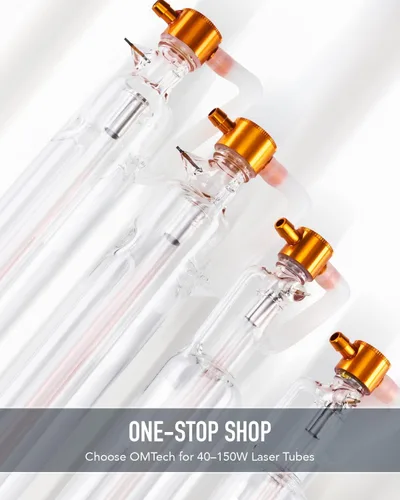 Miniatura 5 de OMTech Tubo láser de CO2 de 50 W para grabador láser y máquina cortadora, tubo cortador láser de 33.465 in y 1.969 in de diámetro con vidrio
