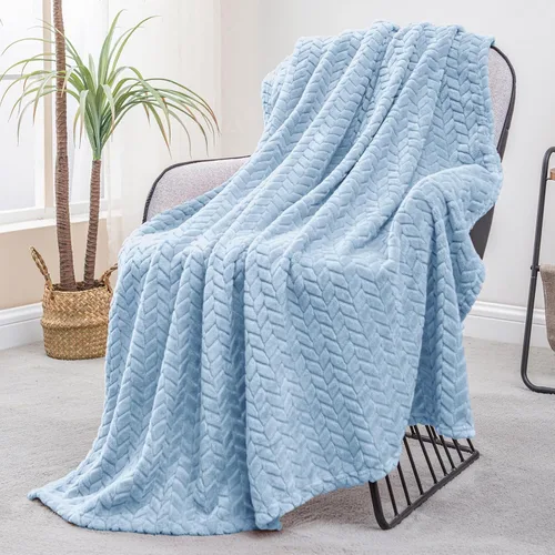 Miniatura 38 de Exclusivo Mezcla - Manta de forro polar tamaño individual para cama, 90x66 pulgadas, mantas suaves y acogedoras de franela jacquard, ligeras y Verde