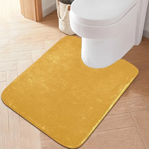 Miniatura 83 de Alfombra de baño amarilla, suave, absorbente, lavable a máquina, juego de alfombras de baño antideslizantes para puerta de baño, dormitorio