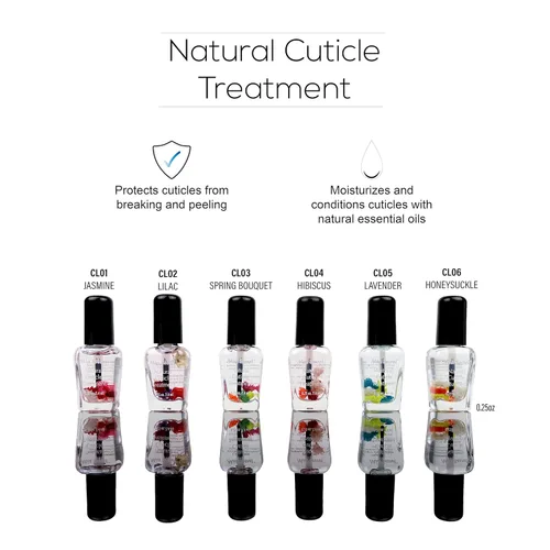 Mia Secret Aceites perfumados para cutículas fabricados en Estados Unidos, 6 variedades de aroma (jazmín, 1/4 oz.)