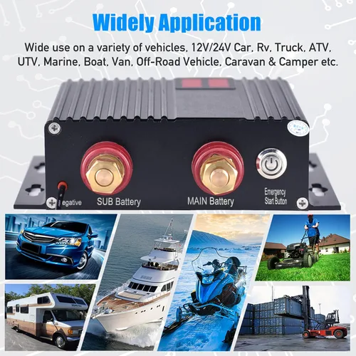 Miniatura 5 de Aislador inteligente de doble batería, 12 V/24 V, relé sensible al voltaje universal de 250 amperios - VSR para automóvil, RV, ATV, UTV, cámper