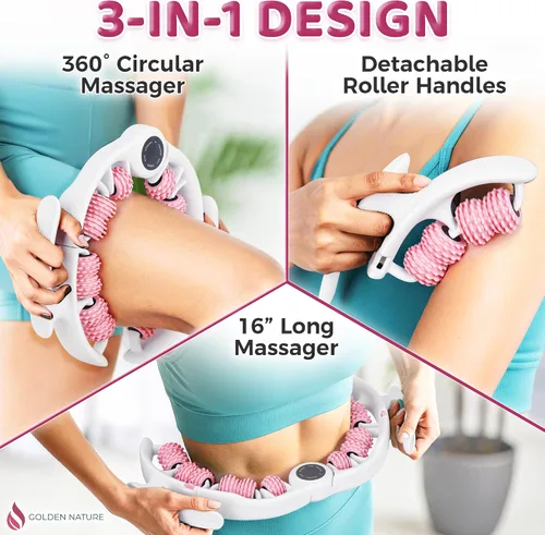 Miniatura 2 de Rodillo de masaje para celulitis, masajeador anticelulitis para muslos, cuello y cuerpo, herramienta de masaje fascista con rodillos desmontables