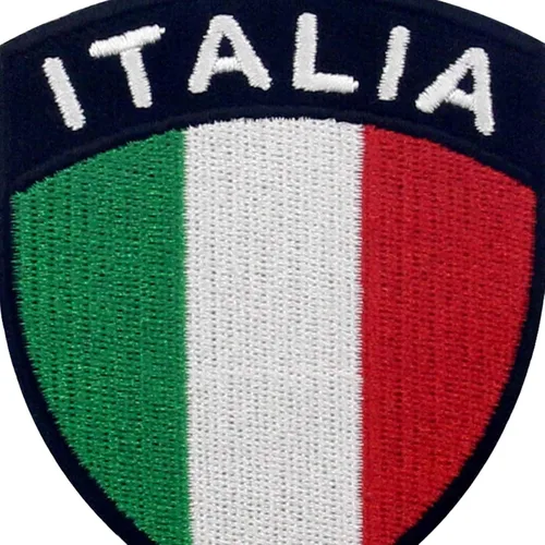 Miniatura 2 de EmbTao Parche de bandera de escudo de Italia bordado apliques para coser en emblema nacional italiano
