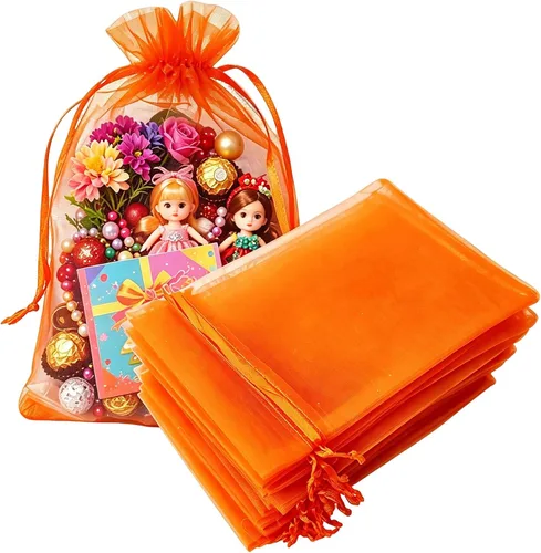 Miniatura 19 de Juego de 50 bolsas de organza de regalo con cordón azul aguamarina de 4 x 6 pulgadas para baby shower, Navidad, boda, recuerdos de fiesta, despedida