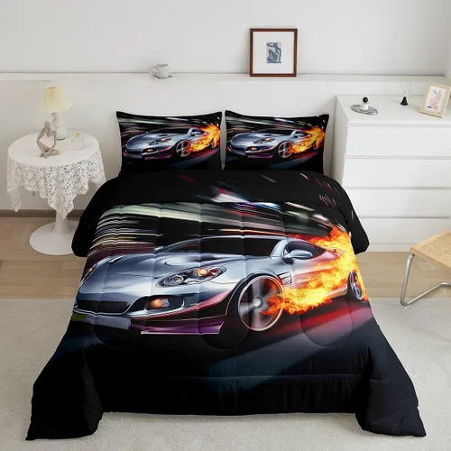 Miniatura 11 de Erosebridal Yin Yang - Juego de edredón para niños y adolescentes, edredón de plumón de hielo y fuego, tamaño individual, juego de ropa de cama
