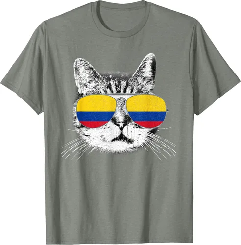Miniatura 32 de Camisa de bandera de Colombia, orgullo colombiano, gato, hombres, mujeres, niños, camiseta de regalo