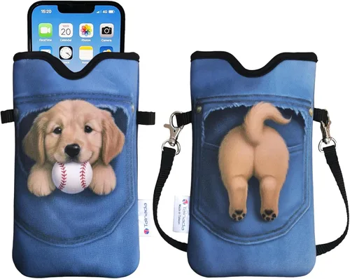 Miniatura 86 de Tainada Funda Estuche Bolsa de Neopreno para Teléfono para Hombres y Mujeres con Correa Cruzada/Cordón para el Cuello para iPhone 17/16/15 Pro Max