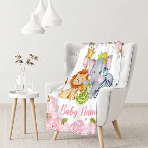 Miniatura 5 de Manta de bebé personalizada para niñas y niños, manta de bebé personalizada con nombre para niños pequeños, niños, ducha, recién nacidos, guardería