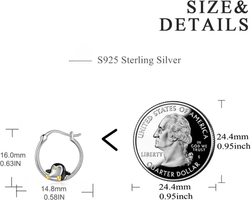 Miniatura 4 de VONALA Aretes de aro pequeños de plata de ley 925, lindos regalos de cumpleaños para mujer