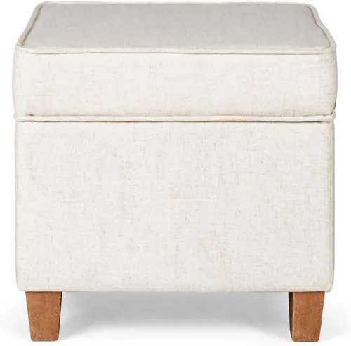 Miniatura 4 de Homepop Decoración del hogar K7342-F2067 Otomana clásica cuadrada de almacenamiento con tapa desmontable Otomana con almacenamiento para sala