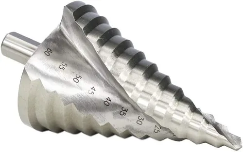 Juego de brocas de paso ranuradas en espiral HSS agujero de titanio para perforación en espiral flauta cobalto cono escalonado, broca de carburo HSS