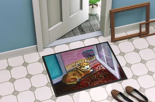 Miniatura 4 de Caroline's Treasures 7410MAT Corgi - Felpudo para puerta delantera, 18 x 27 pulgadas, para interiores y exteriores, para entrada, antideslizante