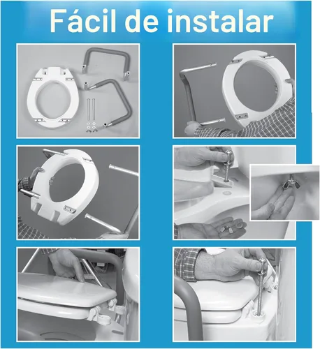 Miniatura 5 de Asiento elevador de inodoros de Carex Health Brands con asas para inodoros redondos estándares