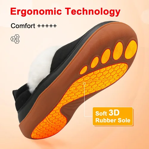 Miniatura 5 de Scurtain Pantuflas tipo mocasín para mujer, cómodas y cómodas botas de invierno con suela de goma cómoda