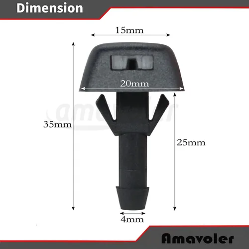Miniatura 2 de 2 piezas de repuesto de boquilla de limpiaparabrisas para Volvo. OEM: 30655605, 7845009010. Negro